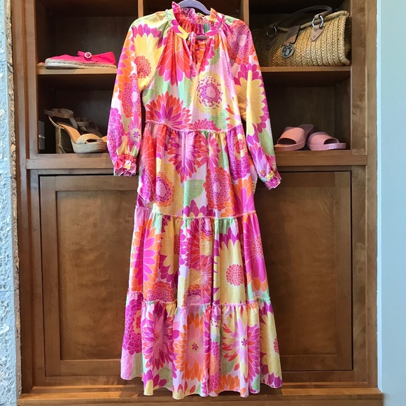 J. MARIE FLORAL LONG SLEEVE MAXIE DRESS - Picture 4 of 8
